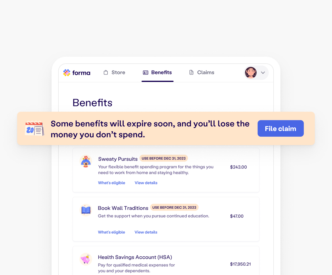 Expiration banner — in-app alert bar with claim CTA