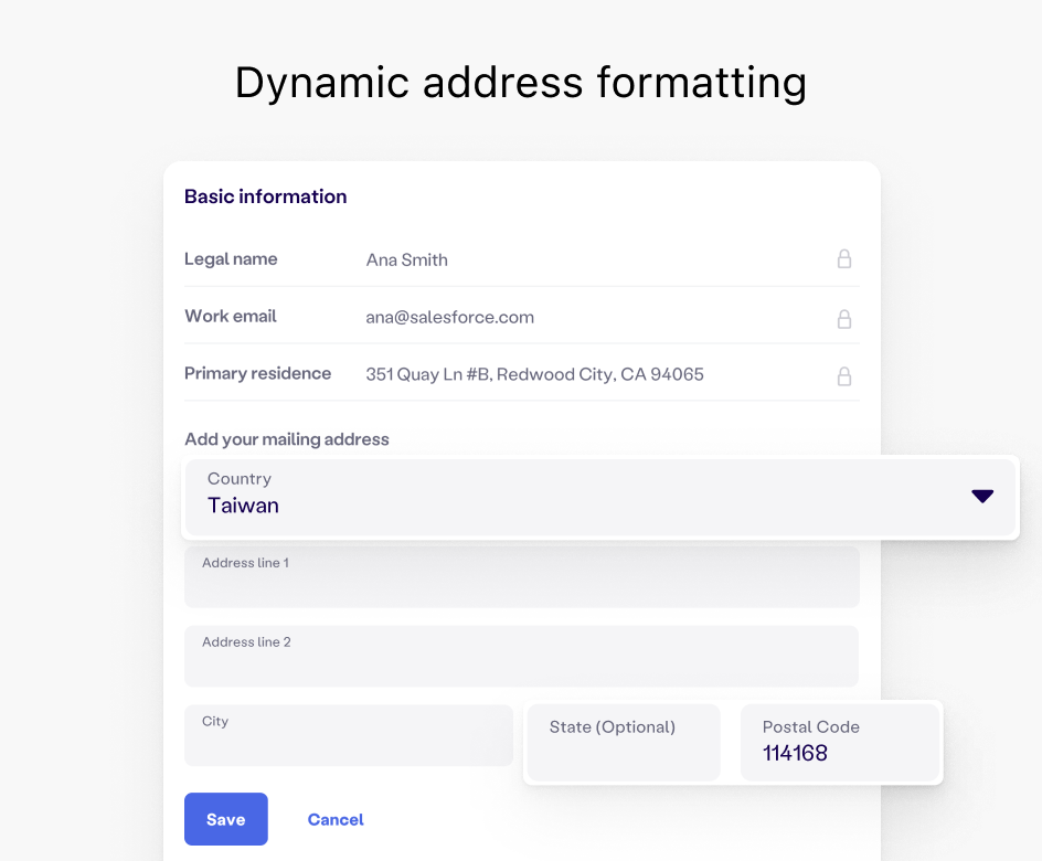 Dynamic address formatting